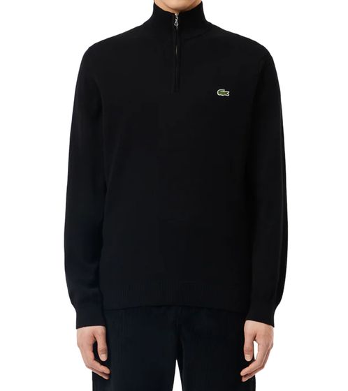 Lacoste Herren Strick-Troyer klassischer Strick-Pulli mit Logo-Stickerei Langarm-Pullover AH1980 00 031 Schwarz