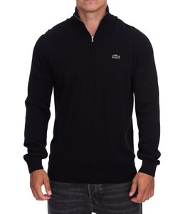 Lacoste Herren Strick-Troyer klassischer Strick-Pulli mit Logo-Stickerei Langarm-Pullover AH1980 00 031 Schwarz