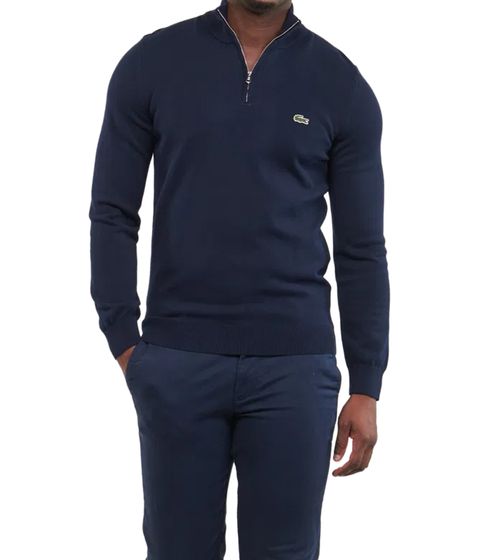 Lacoste Men's Classic Knit Sweater with Logo Embroidery, Long-Sleeved Sweater, AH1980 00 166, Dark Blue