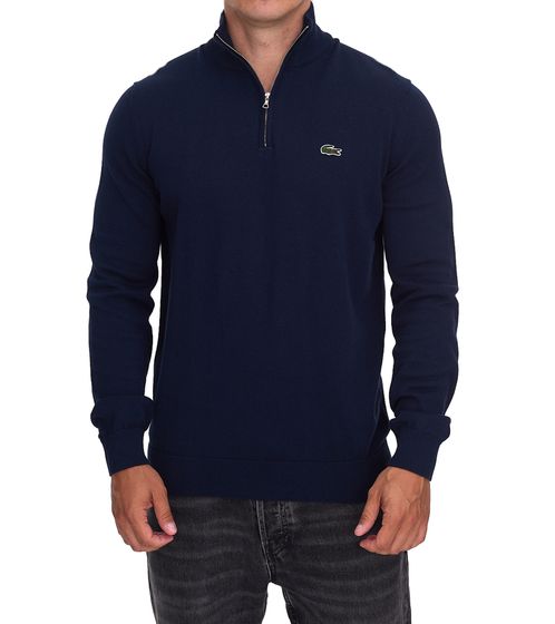 Lacoste Men's Classic Knit Sweater with Logo Embroidery, Long-Sleeved Sweater, AH1980 00 166, Dark Blue