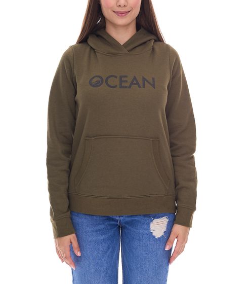 OCEAN SPORTSWEAR Women's 2-Piece Set: Hoodie and Loop Scarf, Hooded Sweater, Cotton Hoodie, 42696662, Green/Black