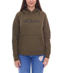 OCEAN SPORTSWEAR Women's 2-Piece Set: Hoodie and Loop Scarf, Hooded Sweater, Cotton Hoodie, 42696662, Green/Black