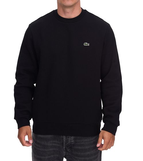 Lacoste Men's Sweatshirt with Embroidered Logo, Basic Sweater, Modern Cotton Sweater, Long-Sleeved Shirt, SH9608 00 031 Black