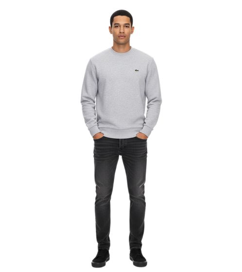 Lacoste Men's Sweatshirt with Logo Embroidery, Basic Pullover, Modern Cotton Sweater, Long-Sleeved Shirt SH9608 00 CCA Gray Lacoste Men's Sweatshirt with Logo Embroidery, Basic Pullover, Modern Cotton Sweater, Long-Sleeved Shirt SH9608 00 CCA Gray