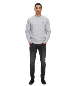 Lacoste Men's Sweatshirt with Logo Embroidery, Basic Pullover, Modern Cotton Sweater, Long-Sleeved Shirt SH9608 00 CCA Gray