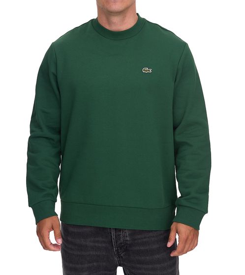 Lacoste Men's Sweatshirt with Logo Embroidery, Basic Sweater, Modern Cotton Sweater, Long-Sleeved Shirt, SH9608 00 132 Green