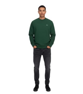 Lacoste Men's Sweatshirt with Logo Embroidery, Basic Sweater, Modern Cotton Sweater, Long-Sleeved Shirt, SH9608 00 132 Green