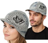 RAMONES Rock Band Beanie with Band Print, Knit Hat with Patch, Fan Beanie KC100814RAM Gray