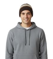 Gorro de invierno de crochet suave y acogedor, gorro de punto con rayas 7315GUY marrón/blanco/verde