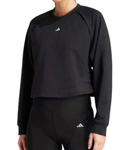 adidas Power Hidden Racerback Overlay Damen Crop-Pullover nachhaltiger kurzer Rundhals-Pullover mit AEROREADY-Technologie 47725214 Schwarz