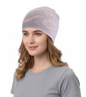 OrangeCountyChoppers Beanie, cozy hat with motorcycle motif, winter hat, fan merchandise, 4052OCC, gray/pink