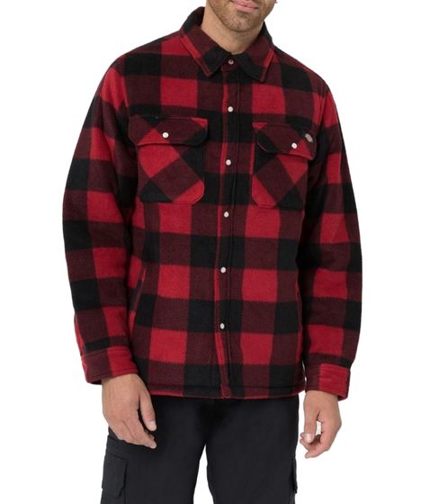 Dickies Herren Hemd-Jacke im Karo-Muster modisches Langarm-Hemd 34849561 Rot/Schwarz