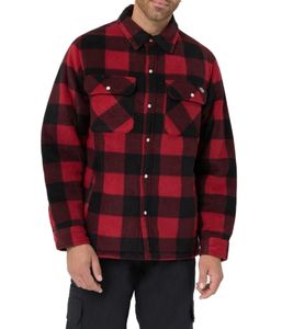 Dickies Men's Check Shirt Jacket, Fashionable Long-Sleeved Shirt, 34849561, Red/Black