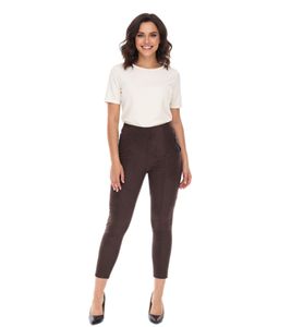 Pantaloni da donna NAVIGAZIONE Alina in camoscio effetto scamosciato, modello stivale, 78992442, marrone