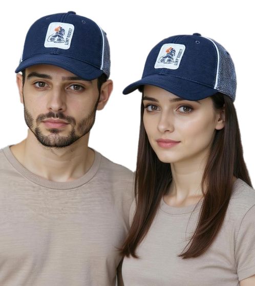 Limp Bizkit Unisex größenverstellbare Base Cap mit atmungsaktiven Mesh-Einsatz Blau/Grau