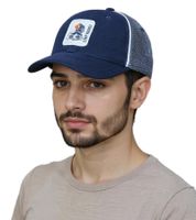 BIOWORLD MERCHANDISING Adjustable "Limp Bizkit" Baseball Cap with Breathable Mesh Insert, Blue/Gray