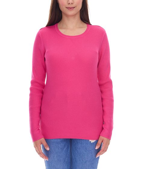 H.I.S Damen Longsleeve geripptes Langarm-Shirt Sommer-Oberteil 75285228 Pink