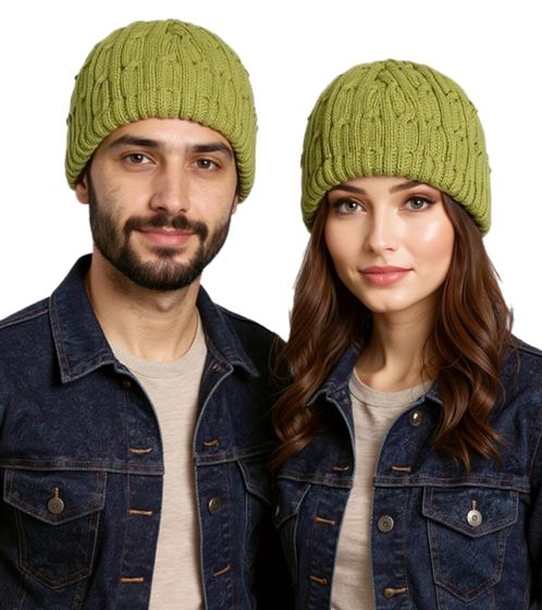 Bonnet BIOWORLD MERCHANDISING, bonnet douillet pour le printemps, bonnet en tricot confortable, vert olive