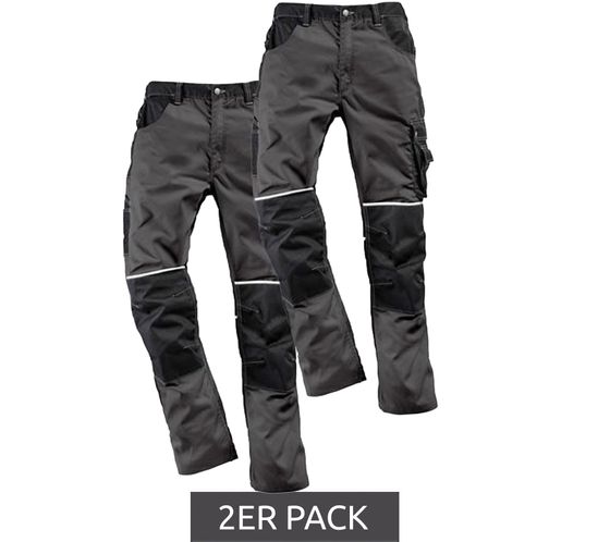 2-Pack NORTHERN COUNTRY Men's Work Trousers with Reinforced Knees, Workwear, DIY Trousers, 60380202 Gray/Black