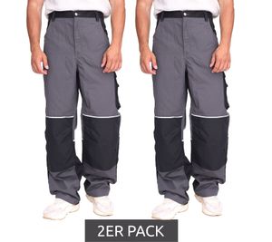 2-Pack NORTHERN COUNTRY Men's Work Trousers with Reinforced Knees, Workwear, DIY Trousers, 60380202 Gray/Black