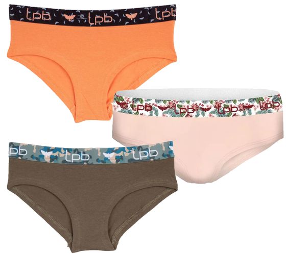 les petites bombes Kinder Slip für Jungen und Mädchen mit Baumwoll-Stretch Unterwäsche Teenager Unterhose Orange, Khaki oder Rosa