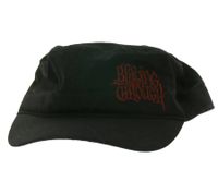 Unisex "BLEEDING TROUGH" Cap, Cotton Cap in a Military Cut with a Slightly Curved Cut, Black/Red