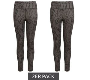2er Sparpack adidas Leggings nachhaltige Trainings-Hose für Mädchen Sport-Hose mit AEROREADY Technologie Animal-Look HL2443 Grau/Schwarz