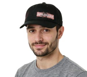 FALL OUT BOY Unisex Cap Baumwoll-Cap im millitärischen Schnitt mit leicht gebogenen Schnitt Schwarz/Rosa