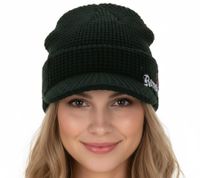 RAMONES Unisex Beanie mit Ramones-Logo und NY Punk Rock Schriftzug Schirm-Beanie Freizeit-Mütze Schwarz/Rosa/Weiß