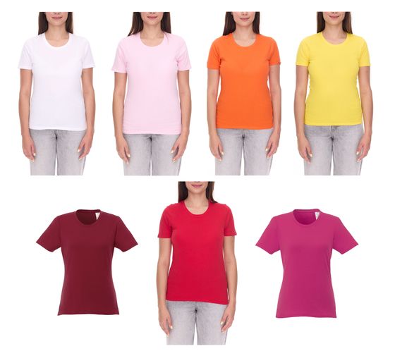 ELEVATE Heros Damen auch in 4XL T-Shirt schlichtes Baumwoll-Shirt 150 g/m2 Basic-Shirt Unterzieh-Shirt 38029 in Rot, Weiß, Orange, Gelb oder Rosa