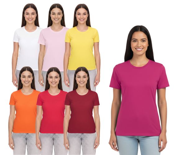 ELEVATE Heros women's T-shirt also in 4XL, plain cotton shirt 150 g/m2, basic shirt, undershirt 38029 in red, white, orange, yellow or pink