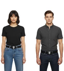 MISFITS Gürtel der Punk-Band für Damen und Herren mit aufgenähtem Schriftzug und Schnalle mit Patch Freizeit-Gürtel BT109172MIS Schwarz/Weiß
