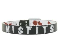 MISFITS Gürtel der Punk-Band für Damen und Herren mit aufgenähtem Schriftzug und Schnalle mit Patch Freizeit-Gürtel BT109172MIS Schwarz/Weiß