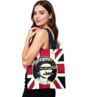 Bolso de hombro de la banda de punk rock Sex Pistols. Elegante bolso de compras. Mercancía para fans. 31 x 33 x 3 cm. LB102744SEX0. Azul marino/Rojo/Blanco.