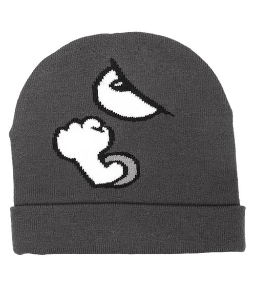 NINTENDO Super Mario Bros. Bullet Bill Beanie Gaming-Mütze Strick-Beanie Fan-Artikel KC170200NTN Grau