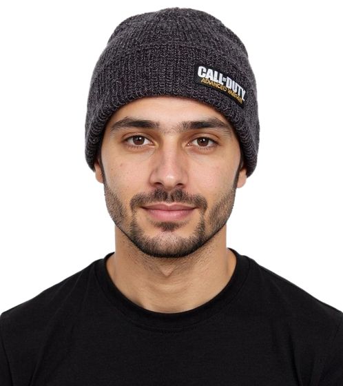 Activision Call of Duty First Person Shooter Game Beanie with Advanced Warfare Patch, Knit Hat, Fan Beanie, KC265FAWA, Black