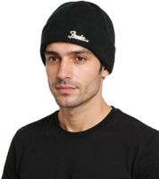 Fender Beanie with Metal Logo - Knitted Hat from the Famous Guitar Manufacturer - Fan Beanie KC230303FEN Black