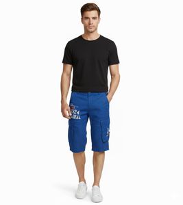 Bermuda cargo décontracté Mael FQ1924 pour homme, pantalon d'été en coton, 21900196 181018, bleu Bermuda cargo décontracté Mael FQ1924 pour homme, pantalon d'été en coton, 21900196 181018, bleu