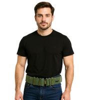 ANGELS & AIRWAVES Rock Band Fabric Belt for Men and Women, One Size, 109 cm, Military Style, Casual Belt, BT107924ANG, Khaki