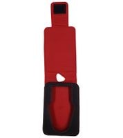 MP3 player case from the hard rock band ACDC. Protective case with print and embossing. Music player/iPod player. 11 x 7 x 1.5 cm. Black/Red/Yellow/White.