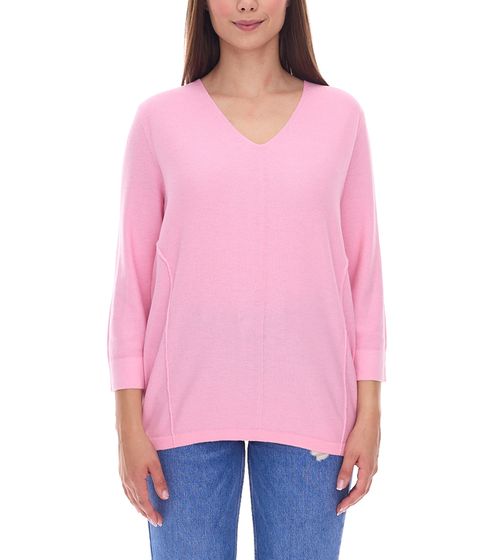 BOYSENS'S Women's Knitted Sweater with V-Neck and 3/4-Sleeves, Summer Sweater 73541209 Pink