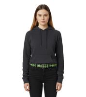 FALL OUT BOY belt by the alternative rock band for men and women, one size fits all, 100 cm, with a diamond pattern and lettering, casual belt, black/green