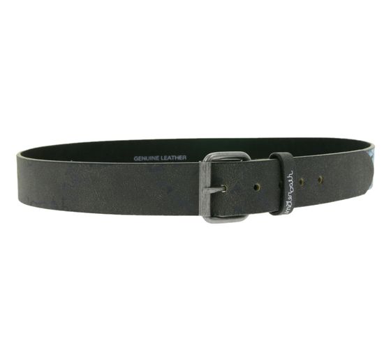 Unisex belt with "Underboth" lettering and logo-print buckle. Casual belt, black/white/blue.