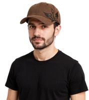 Unisex trucker cap from the rock band "Red Jumpsuit Apparatus" baseball cap with RJA Wing logo TC110825RJA Brown