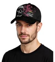 Pike Apparel Unisex Trucker Cap from the Rock Range, Baseball Cap with Skull and Bullet Appliqué, TC109526PIK, Black