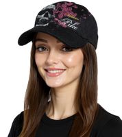 Pike Apparel Unisex Trucker Cap from the Rock Range, Baseball Cap with Skull and Bullet Appliqué, TC109526PIK, Black