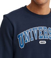 11 PROJECT Davin Men's Sweater with UNIVERSITY Front Print, Cotton Sweatshirt, 20715943 194024, Dark Blue