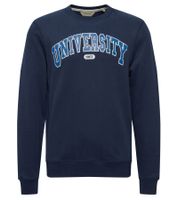 11 PROJECT Davin Men's Sweater with UNIVERSITY Front Print, Cotton Sweatshirt, 20715943 194024, Dark Blue