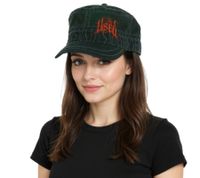 The Used Unisex Cotton Cap in a Military Cut with a Slightly Curved Cut, Black/Red