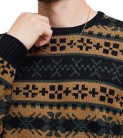 11 PROJECT PRPasco Men's Knit Sweater with Wool Content, Long-Sleeved Shirt, 20716671 194007 Beige/Black/Green 11 PROJECT PRPasco Men's Knit Sweater with Wool Content, Long-Sleeved Shirt, 20716671 194007 Beige/Black/Green